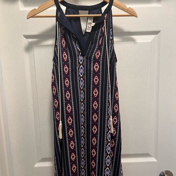 Pink Rose patterned navy dress - Picture 1 of 1